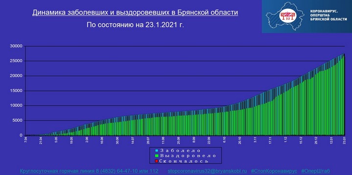 Коронавирус в Брянской области - ситуация на 23 января 2021
