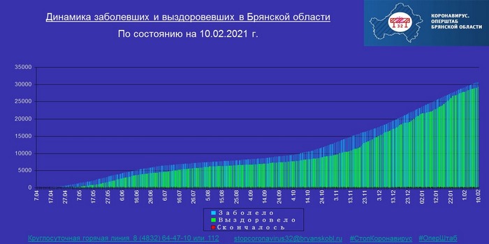 Коронавирус в Брянской области - ситуация на 10 февраля 2021