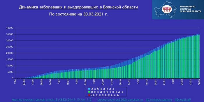 Коронавирус в Брянской области - ситуация на 30 марта 2021