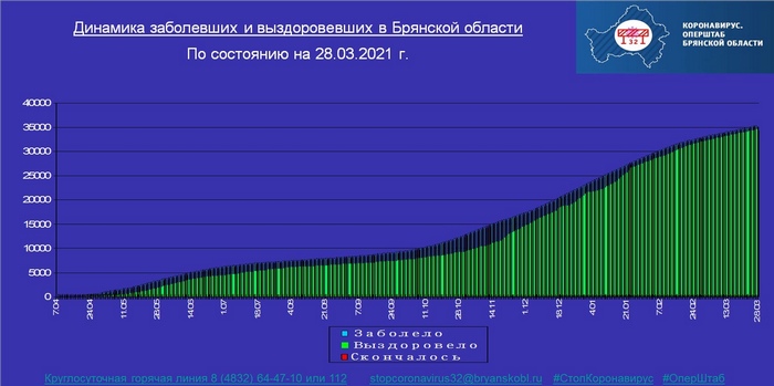 Коронавирус в Брянской области - ситуация на 28 марта 2021
